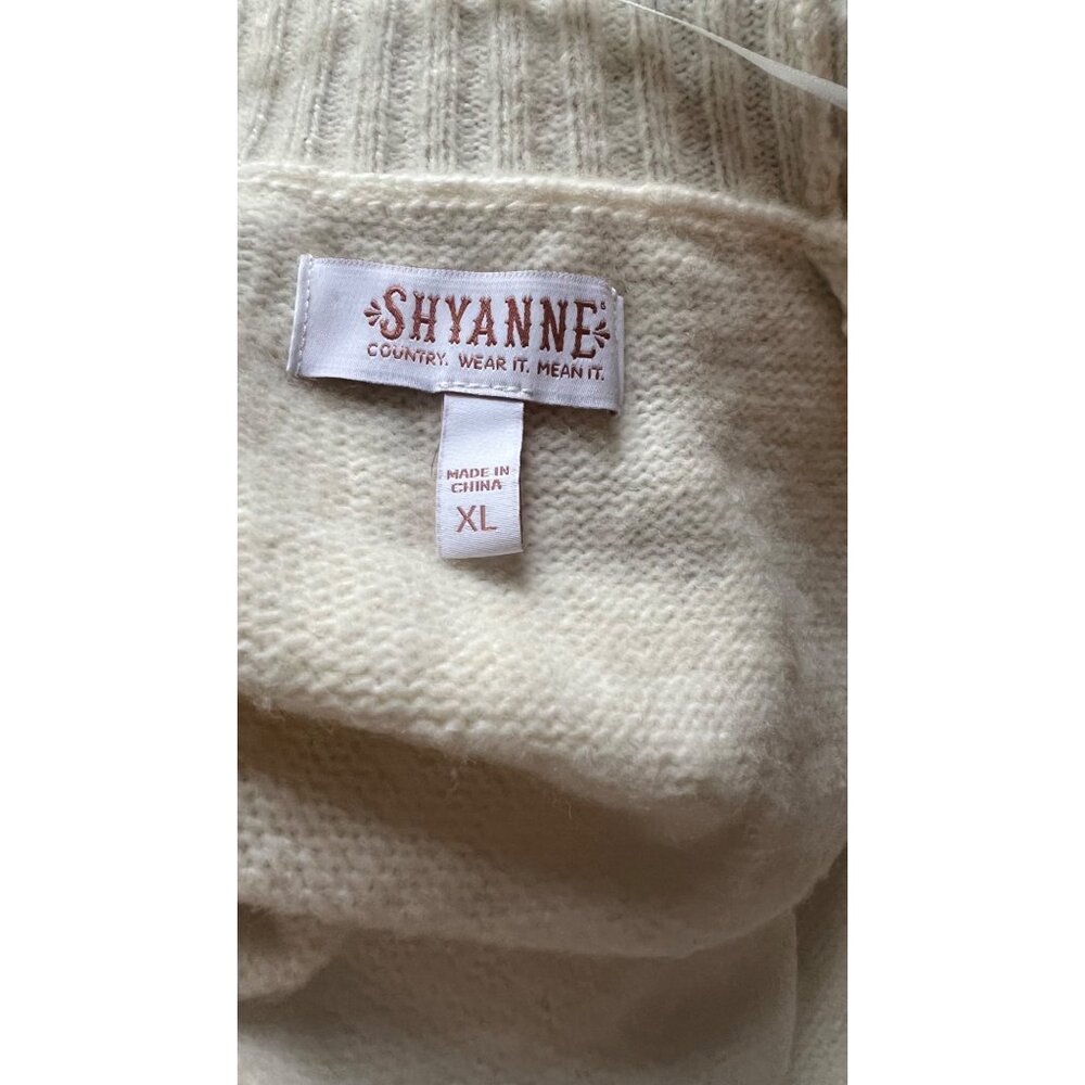Shyanne Womens Floral Knit Cardigan Sweater With Fringe Hem XL - Picture 6 of 9